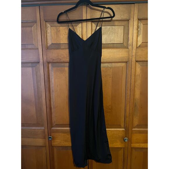 NWT Madewell Women's The Layton Midi Slip Dress Black Sleeveless V-Neck Size 0 - Picture 4 of 13